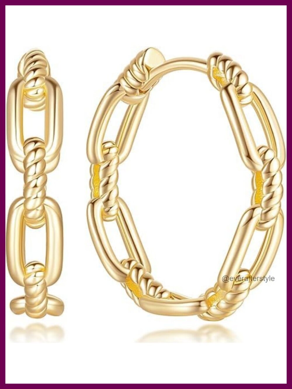 14k Gold Plated Twisted Hoop Earrings for Women Hypoallergenic Lightweight